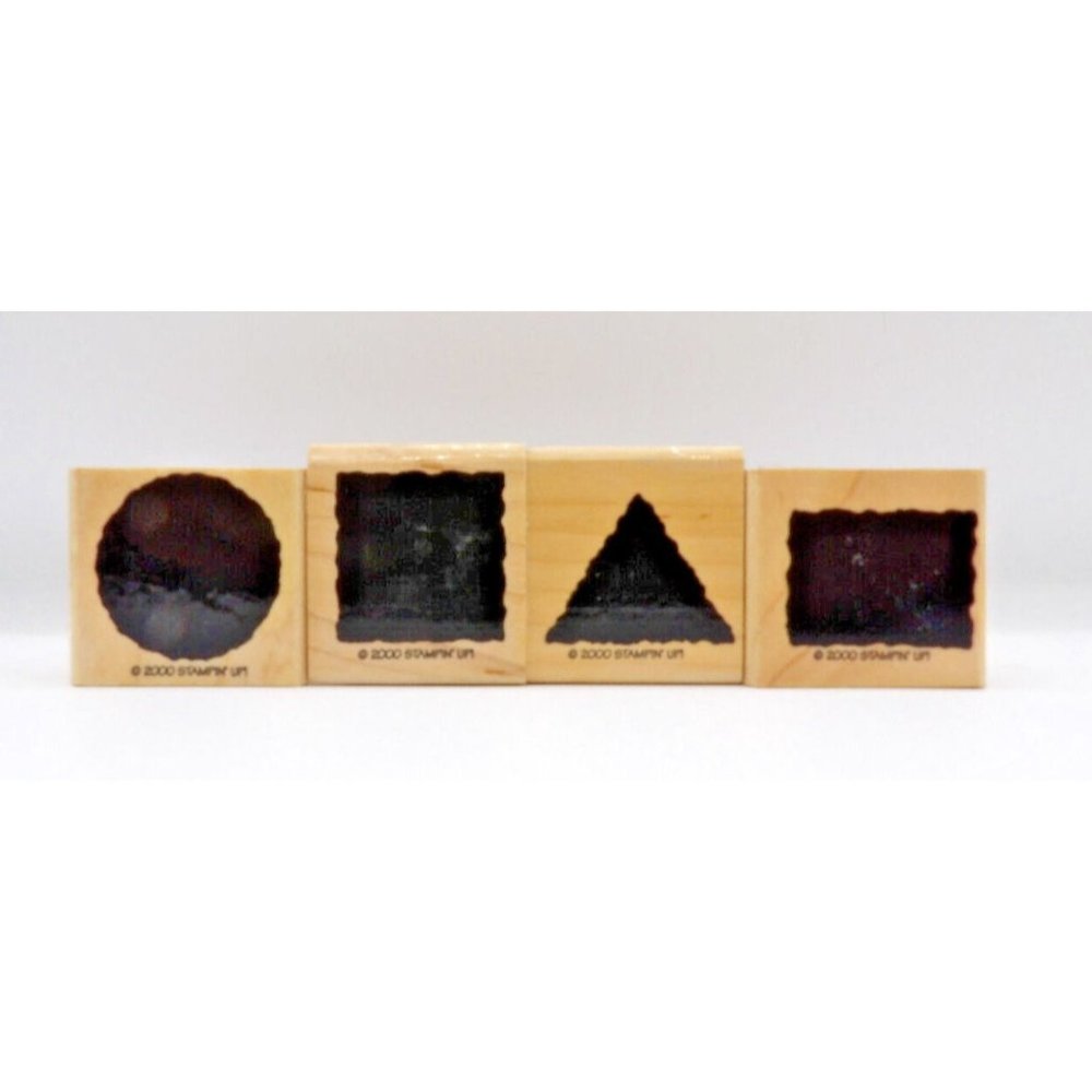 Stamp  Set Little Shapes Stampin' Up! ©2000 4 stamps Background Shpes Scalloped